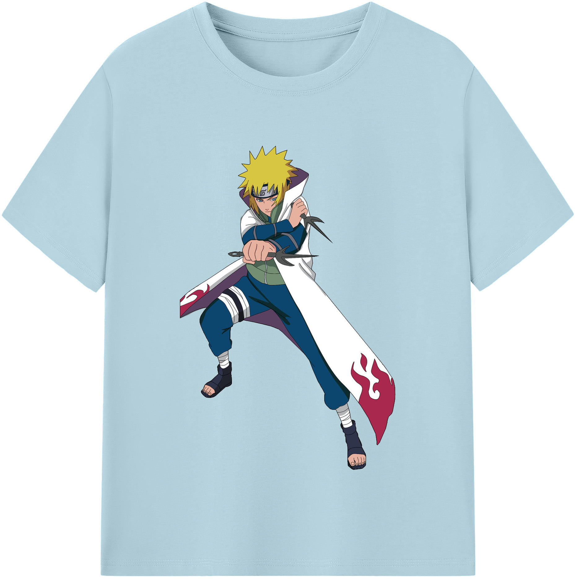 （画像用） NARUTO -ナルト- 波風 ミナト Namikaze Minato 綿100％半袖Tシャツ（フロントプリント）